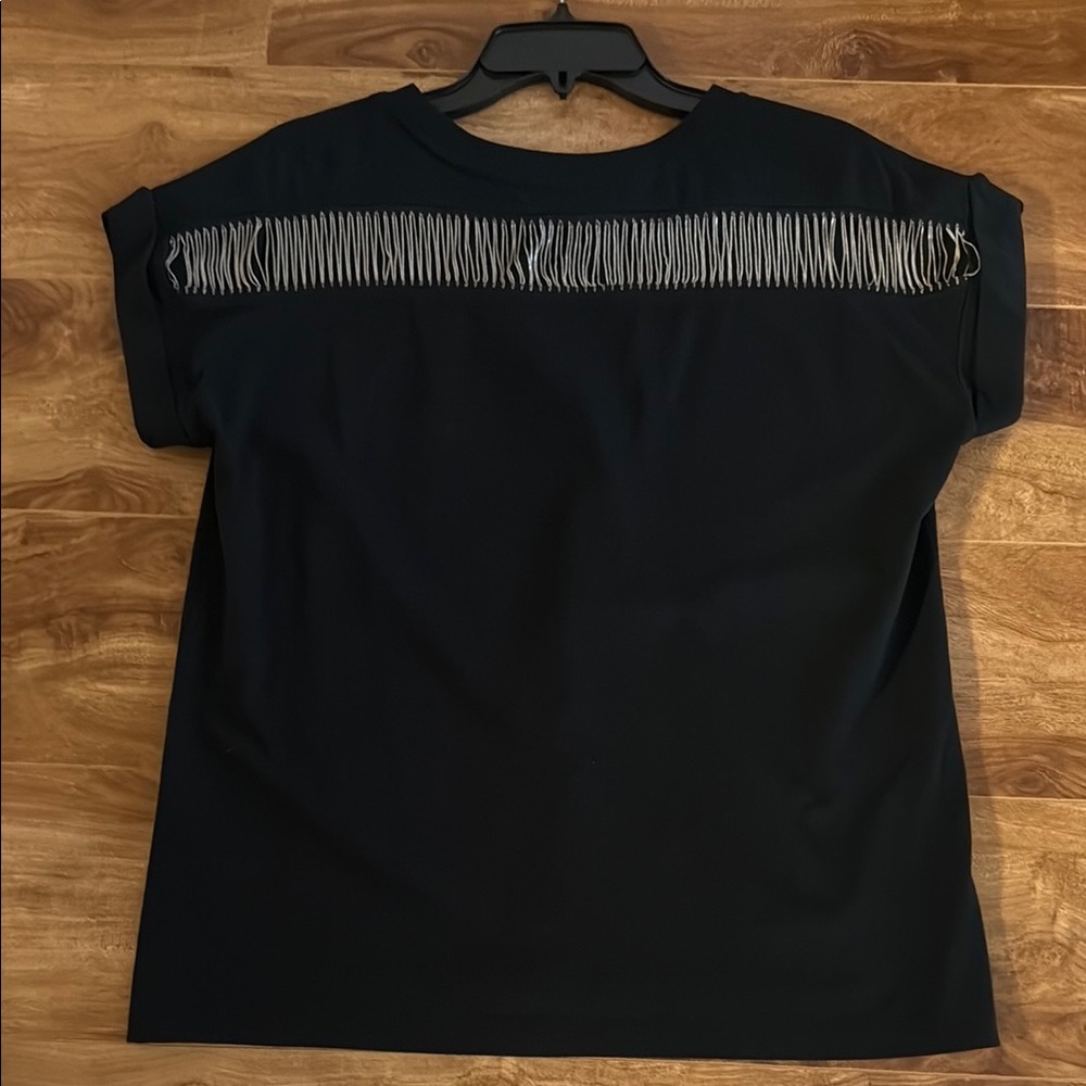 Allsaints black tshirt with back chain detail